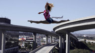 giantess city mega long_hair buildings brunette shorts bus airplane jr highway jumping athletic sky shirt sideboob top jump air spider-man marvel_comics