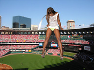 giantess collage feet high_heels stadium unknown_artist legs looking_down dark_skin spectators baseball