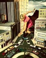 giantess blonde pose boots foot_crush model photograph vehicle_crush glamour modeling