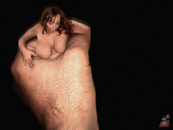 breasts collage giant male handheld shrunken_woman entrapment giant_hand