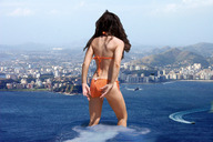 giantess collage city swimsuit ocean wonderslug skyscraper boats kate_beckinsale wading behind_view