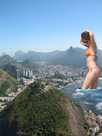 giantess collage city swimsuit beach wonderslug looking_down waves mountains boats kate_beckinsale ocean_front wading rio_de_janeiro