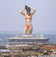 giantess collage swimsuit ocean buildings wonderslug boats ships kate_beckinsale