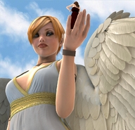 giantess wings size_difference handheld shrunken_woman sky fairies point_of_view boomgts looking_at_tiny digital_render