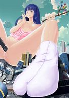 breasts drawing giantess nude pussy masturbation city mega color long_hair cum destruction touhou red_eyes blue_hair grinning smiling socks building_sex grin skyscraper cruel sky towel houraisan_kaguya tabi_socks kazan_no_you