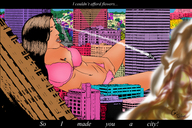 breasts drawing giantess insertion city mega color destruction cleavage underwear navel fire legs belly giantess_katelyn skyscraper streets vehicles bobbob missiles bugunderherfeet cal_silver valentines_day