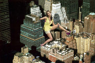 giantess collage city clothed brunette skyscraper jessica_alba looking_at_viewer downward_angle accasbel