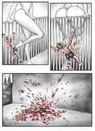 drawing crush size_difference monochrome swimsuit barefoot blood domination gore shrunken_men amazon cruel point_of_view panels balcony