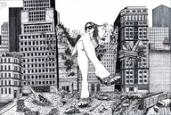 giantess feet monochrome destruction high_heels buildings marcos_snowbell sitting sandals legs shades
