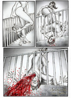 drawing crush size_difference monochrome swimsuit barefoot blood domination gore shrunken_men amazon cruel point_of_view panels balcony