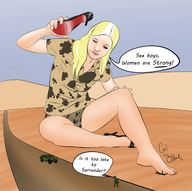 drawing giantess crush comic barefoot high_heels bobbob swat jenni_czech bugunderherfeet cal_silver girl_power