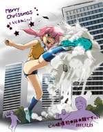 giantess panties destruction blue_eyes buildings anime low_angle socks kick shrunken_people sneakers femboy