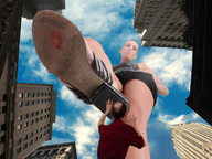 giantess crush collage small_man buildings shoes low_angle looking_down clouds sky foot_pov point_of_view imminent_crush looking_at_tiny