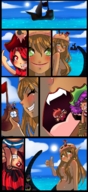 breasts drawing giantess vore color mouth ocean green_eyes felarya red_hair fangs snake_girl licking_lips ships