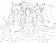 drawing furry monochrome multiple_giantesses