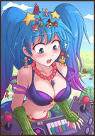 breasts drawing karbo color cleavage league_of_legends sona