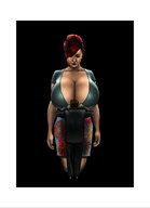 drawing huge_breasts red_hair amazon looking_down biggals