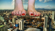 giantess collage feet city mega toes barefoot unknown_artist foot_crush nail_polish aerial_view