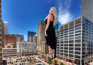 giantess blonde wonderslug looking_down black_dress gisele