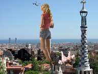 giantess collage city blonde buildings helicopter legs skyscrapers jessica_simpson accasbel barcelona