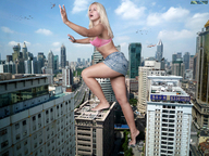 giantess collage city blonde barefoot buildings helicopter legs jets skyscraper sky beregous jenni_czech holding_helicopter