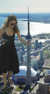 giantess collage feet city mega cleavage buildings brunette looking_down tower sunglasses toronto cn_tower artdent maria_menounos