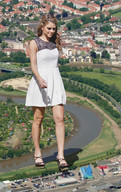 giantess collage feet mega clothed high_heels buildings brunette dress walking vehicles pedicure artdent maria_menounos creek