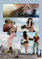 breasts drawing giantess giga city comic color giant handheld cleavage high_heels topless giantessfan panels spoils_of_war
