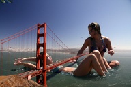 giantess collage landscape city bridge cleavage helicopter giantesses vehicles sky golden_gate_bridge beregous lizzi janaina
