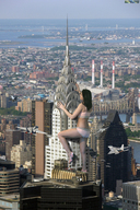 giantess collage city mega black_hair bridge climbing military underwear jets skyscraper kristina beregous new_york_city rooftop_view chrysler_building