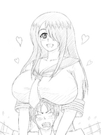 drawing small_man size_difference monochrome domination amazon uniform