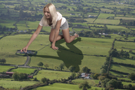 giantess collage mega blonde finger high_heels crawling farm reaching houses countryside jenni_czech accasbel farm_house looking_at_tiny