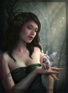 drawing gentle giantess color clothed handheld fairy brunette