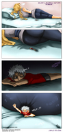 drawing giantess crush sleeping blonde butt_crush tsunade story shrunken_men unaware underneath accident bedroom panels hanran naruto_(series)