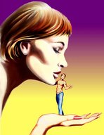 drawing gentle giantess color handheld shrunken_men kissing capp