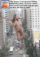 breasts giantess collage city high_heels traffic story streets vehicles between_buildings squeezemeflat