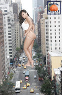 giantess collage feet city barefoot traffic brunette legs walking streets vehicles looking_at_viewer between_buildings squeezemeflat