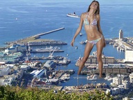 giantess collage swimsuit ocean boats ships harbor wading accasbel sunk cape_town_colossus