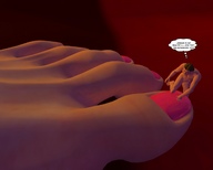 feet shrunken_men jessi_and_vicky painted_toes mkcuf digital_render