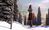 giantess clothed high_heels snow sky nature clothing winter trees digital_render