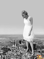 collage feet city mega monochrome high_heels buildings dress looking_down sky emma_watson taran suburbs