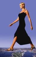 giantess crush collage city blonde ponytail sandals walking uknown_artist black_dress