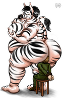 breasts drawing anthro color butt domination mini_giantess bondage zebra gloom_the_bat