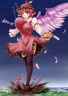 size_difference mega touhou mystia_lorelei youkai dautsen sparrow