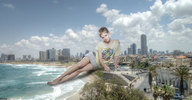 giantess collage feet city clothed beach buildings short_hair legs waves clouds sky clothing emma_watson looking_at_viewer docop