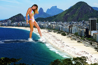 giantess collage city swimsuit beach ocean buildings wonderslug looking_down sand mountains resort wading beach_front simone_villas_boas