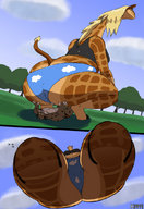 drawing giantess panties furry color butt butt_crush kazecat giraffe imminent_crush