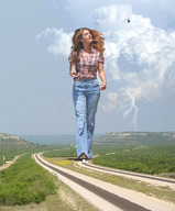 giantess collage feet clothed helicopter brunette wonderslug walking highway clouds sky under_foot kelly_brook countryside crushed_trucks