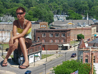 giantess collage feet buildings wonderslug sitting town sunglasses streets flip_flops looking_at_viewer
