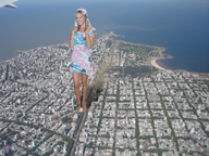 giantess collage city blonde destruction clothed ocean buildings sandals clothing garcia_accasbel aerial_view ashley_tisdale looking_at_viewer accasbel